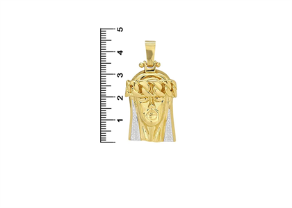 Two Tone Plated Religious Jesus Face Pendant